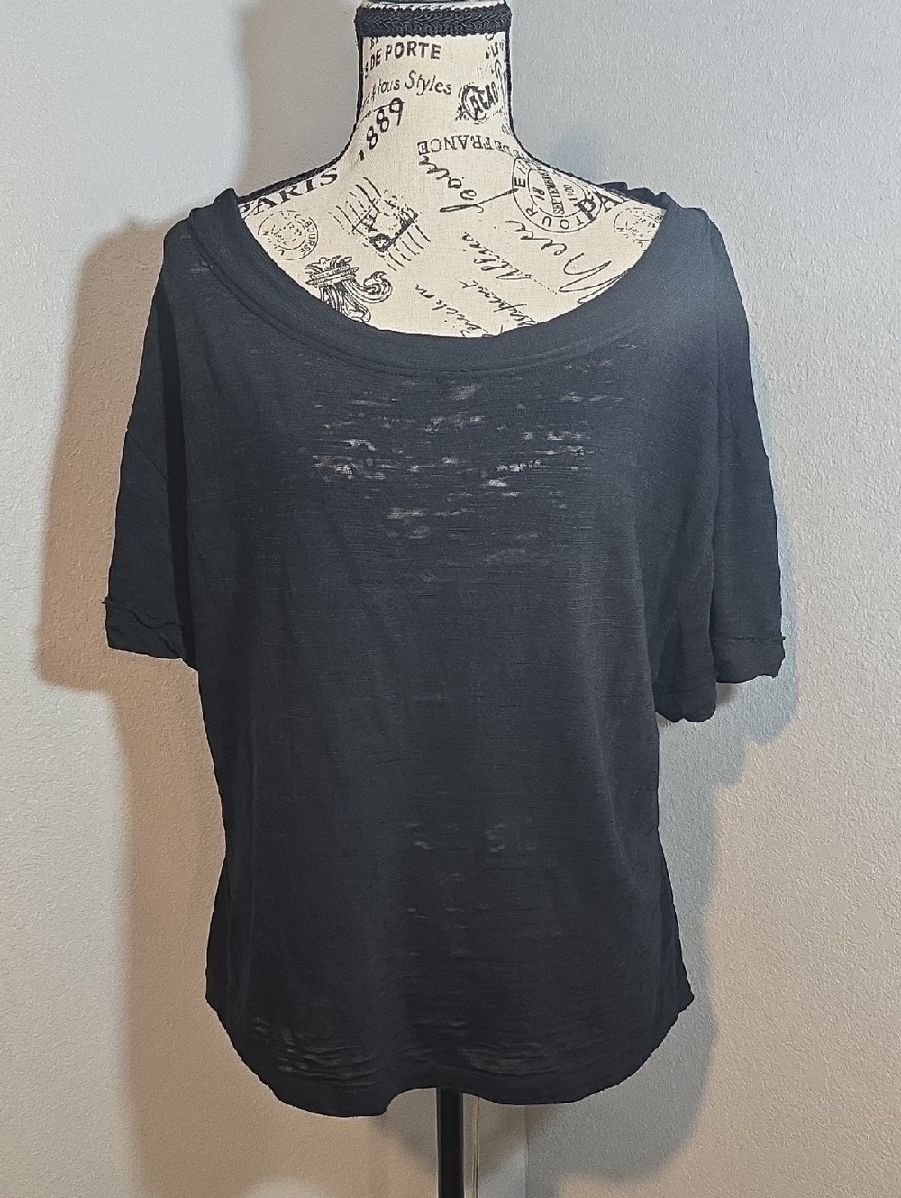 We The Free Black Short Sleeve Scoop Neck Tee